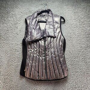 Calvin Klein Jacket Womens 2X Silver Premium Down Full Zip Puffer Vest
